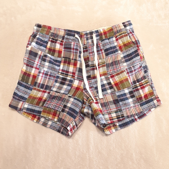 Todd Snyder Mens Patchwork Madras Weekend Short Sz.Large Blue-5